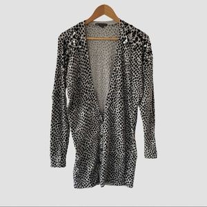 Armani Exchange Gray Animal Print Sequins Detail Buttoned Cardigan M ($120)